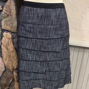 New Directions Charcoal Tiered A-Line Skirt